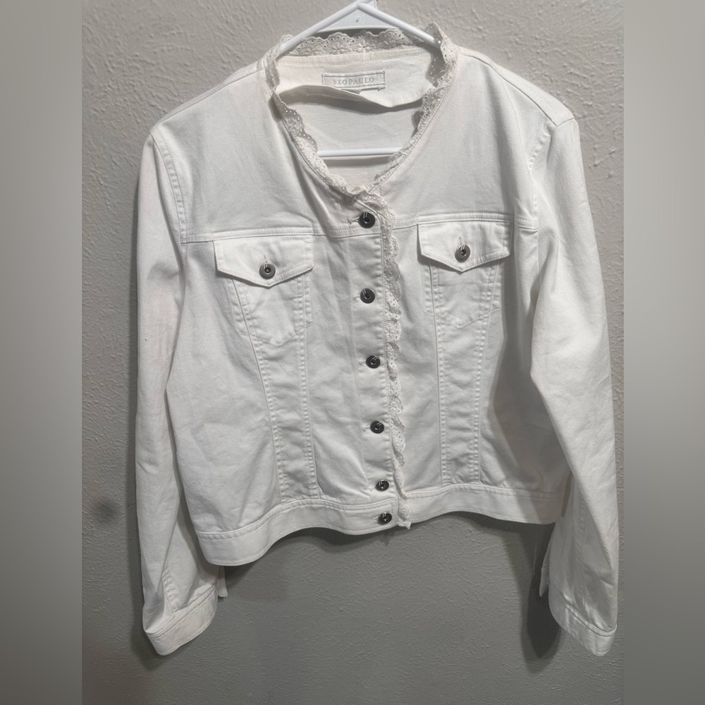 Elegant White Denim‎ Jacket